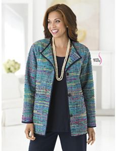 Rainbow Hues Tweed Jacket by Ulla Popken