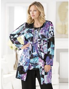Silky Burnout Duster and Tank Set by Ulla Popken
