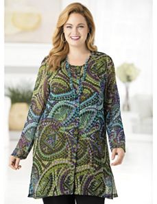 Mosaic Duster and Tank Set by Ulla Popken