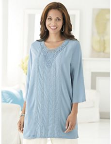 Crocheted Ribbons Tunic by Ulla Popken