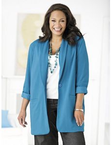 Relaxed Knit Blazer by Ulla Popken