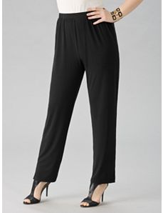 Matte Jersey Straight-leg Shorter-length Pants by Ulla Popken