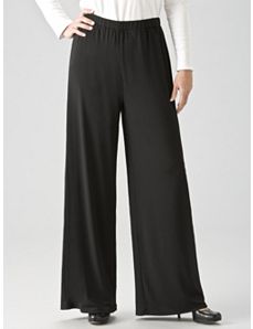 Matte Jersey Wide-leg Shorter-length Pants by Ulla Popken