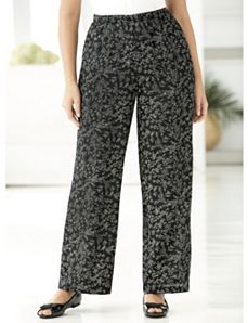 La Flor Print Pants by Ulla Popken