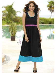 Colorblocked Knit Tank Dress by Ulla Popken