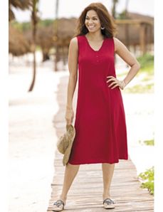 Knit Swing Tank Dress by Ulla Popken
