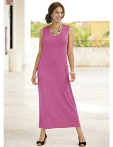 Versatile Knit Maxi Tank Dress by Ulla Popken