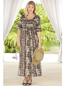 Ancient Inspirations Empire Knit Dress by Ulla Popken