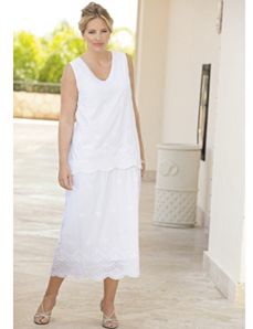 Double-layer Eyelet Dress by Ulla Popken