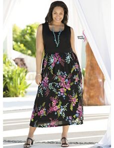 Blooming Bouquets Empire Dress by Ulla Popken