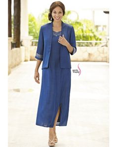 Silver Swirl Jacket Dress by Ulla Popken