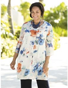Sketched Floral Duster Set by Ulla Popken