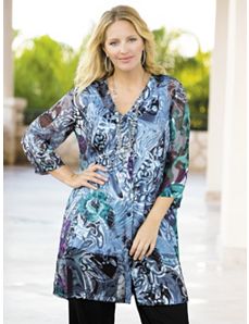 Blue Lagoon Burnout Duster and Tank Set by Ulla Popken
