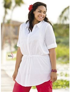 Classic Drawstring Blouse by Ulla Popken