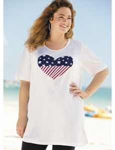 I "Heart" the Flag Knit Tunic by Ulla Popken