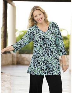 Matte Jersey V-neck Tunic by Ulla Popken