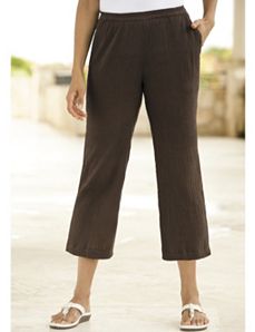 Cropped Gauze Pants by Ulla Popken