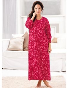 Print Cotton Nightgown by Ulla Popken