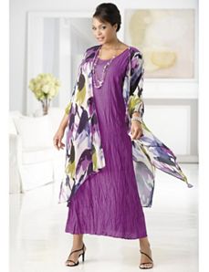 Crinkle Dress Set by Ulla Popken