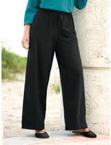 Stretch Knit Drawstring Pants by Ulla Popken