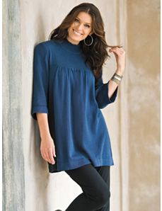 Mock Neck Smock Sweater by Ulla Popken