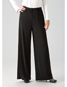 Matte Jersey Wide-leg Pants by Ulla Popken