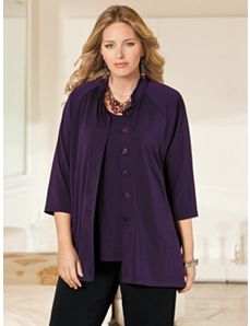 Matte Jersey Swing Jacket by Ulla Popken