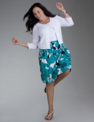 Embellished cardigan, Floral print skirt