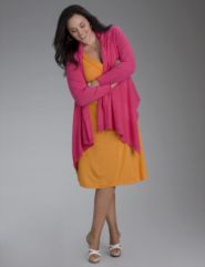 Braided strap dress, Assymetrical cardigan