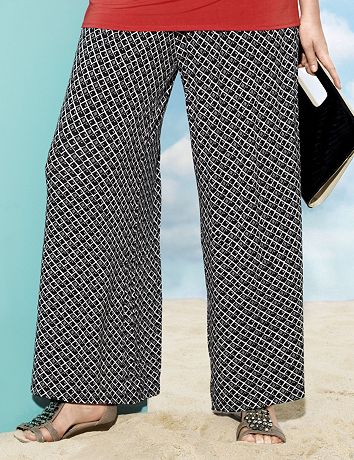 Plus Size Printed Palazzo Pant by Lane Bryant