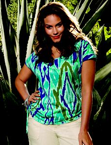 Ikat shirred tee