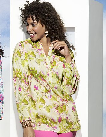 Floral popover blouse