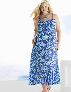 Floral ruffled maxi dress by LANE BRYANT