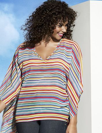 Striped drama top by Lane Bryant