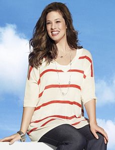 Stripe T-shape pullover sweater by Lane Bryant