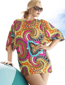 Medallion print swim cover up