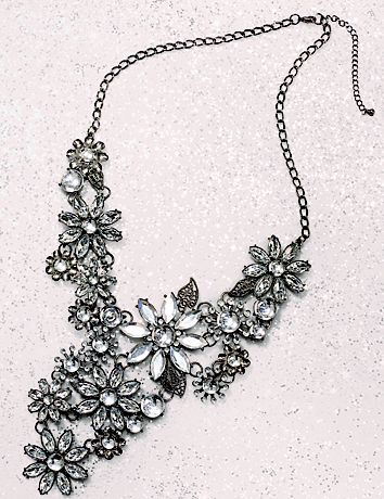 Rhinestone flower necklace by Lane Bryant