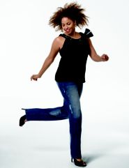 Rhinestone Grommet  Sweater, Slim Leg Jean