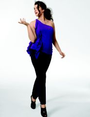 One Shoulder Sweater, Slim Leg Jean