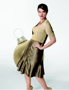 Cinched Sleeve Shrug, Cami, Jaquard A-line Skirt : evening wear fall trends 2009 plus size