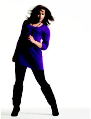 Square Neck Tunic, Ruched Legging, Slouch Boot