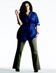 Chambray Drawstring Tunic, Bootcut Twill Pant
