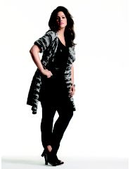 Asymmetrical Cardigan, Sequin Tank, Jegging