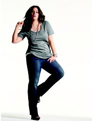 Pocket Scoop-Neck Tunic, Right Fit Straight Jean