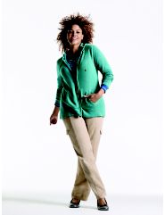 Double Zip Hoodie, Henley Tee, Drawstring Cargo