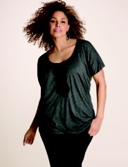 Crochet Tee, Slim Pant