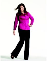 Sateen Button Down Shirt,Right Fit Classic Trouser