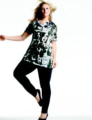 Face Print Tunic, Pull-on Denim Jegging