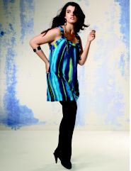 Twisted Neck Tunic, Opaque Hosiery