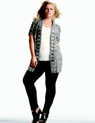 Long Open Cardigan, Lace Trim Cami, Jegging